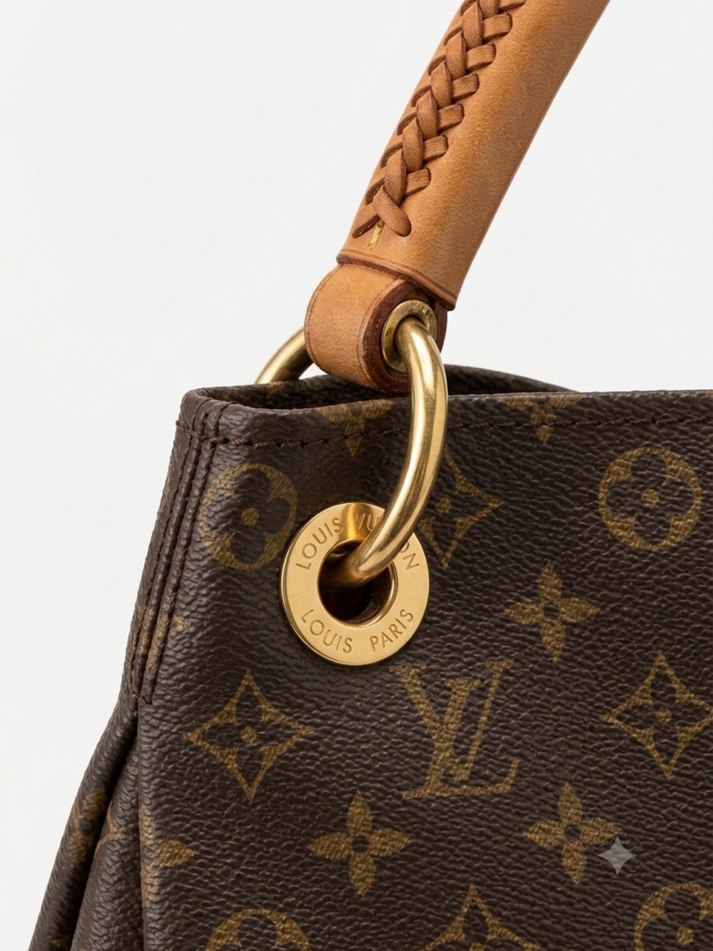 Louis Vuitton Monogram Canvas Hobo Tote with Vachetta Handle in Brown - Picture 2 of 4